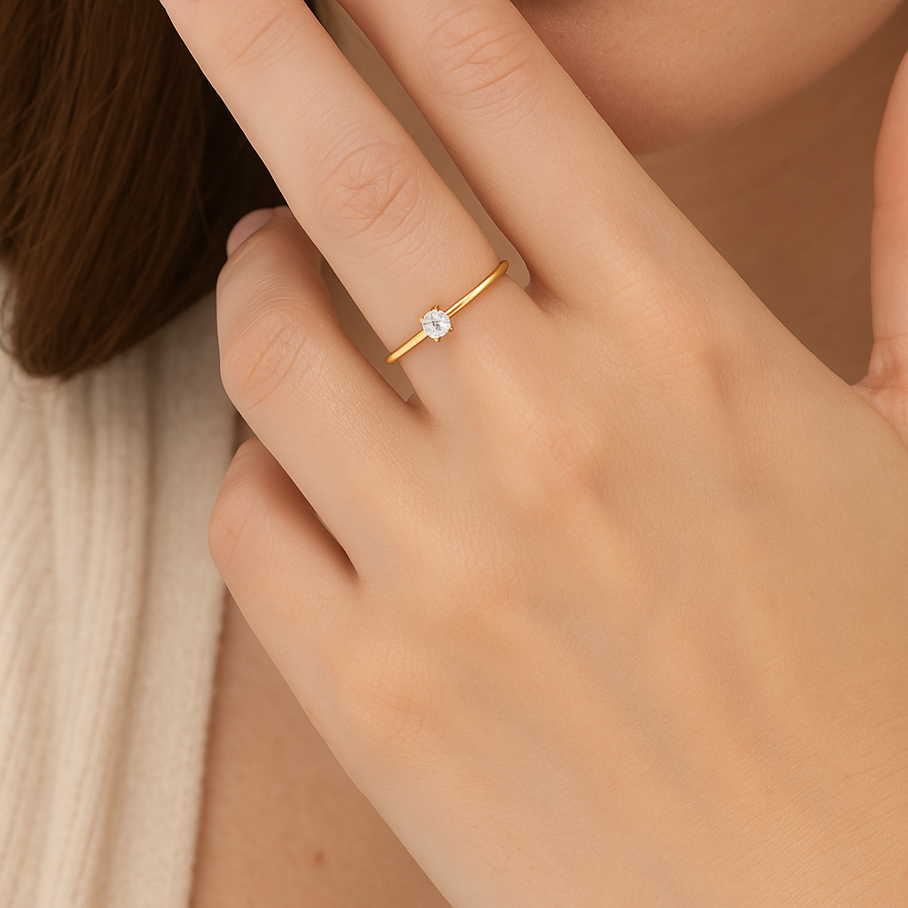 Single stone ring