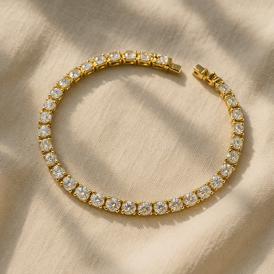 Gold tennis bracelet