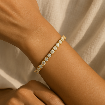 Gold tennis bracelet