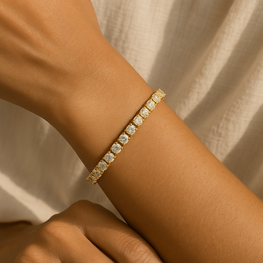 Gold tennis bracelet