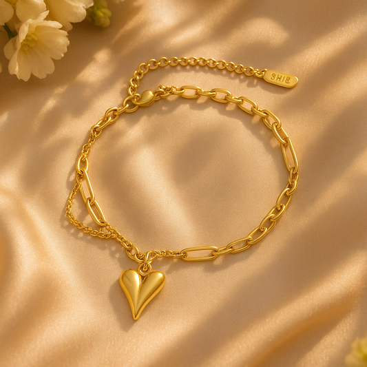 Double Layer Heart Bracelet