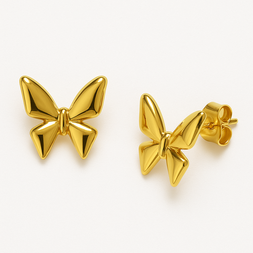 Gold Butterfly Studs