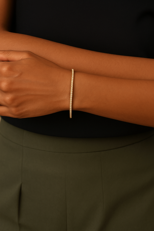 Sleek one-row tennis bracelet