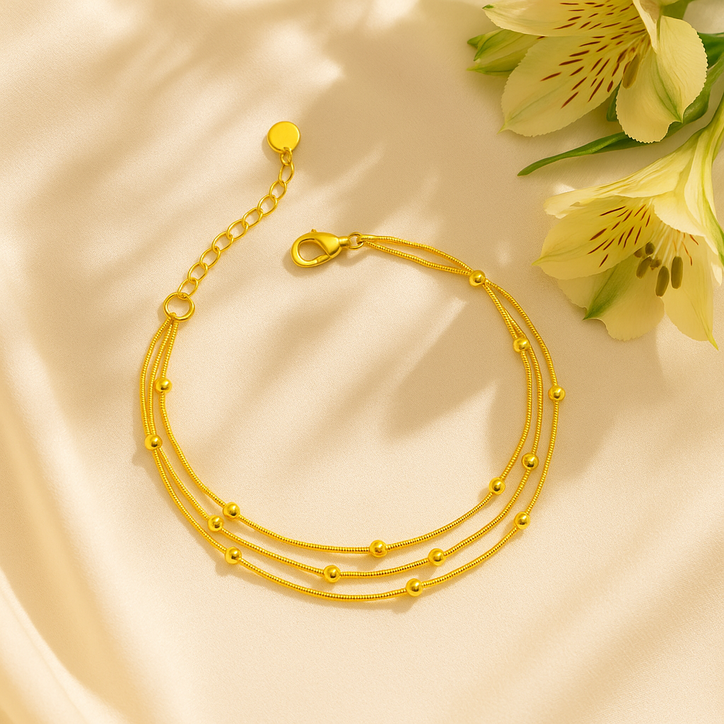 3 layered gold bracelet