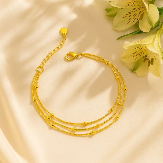 3 layered gold bracelet