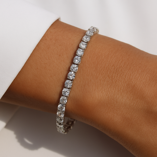 Silver tennis bracelet