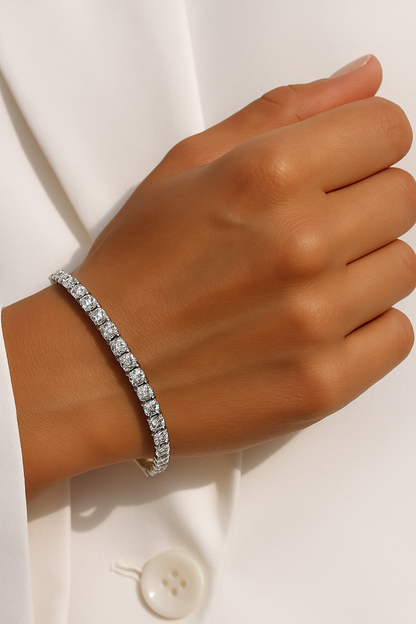 Silver tennis bracelet