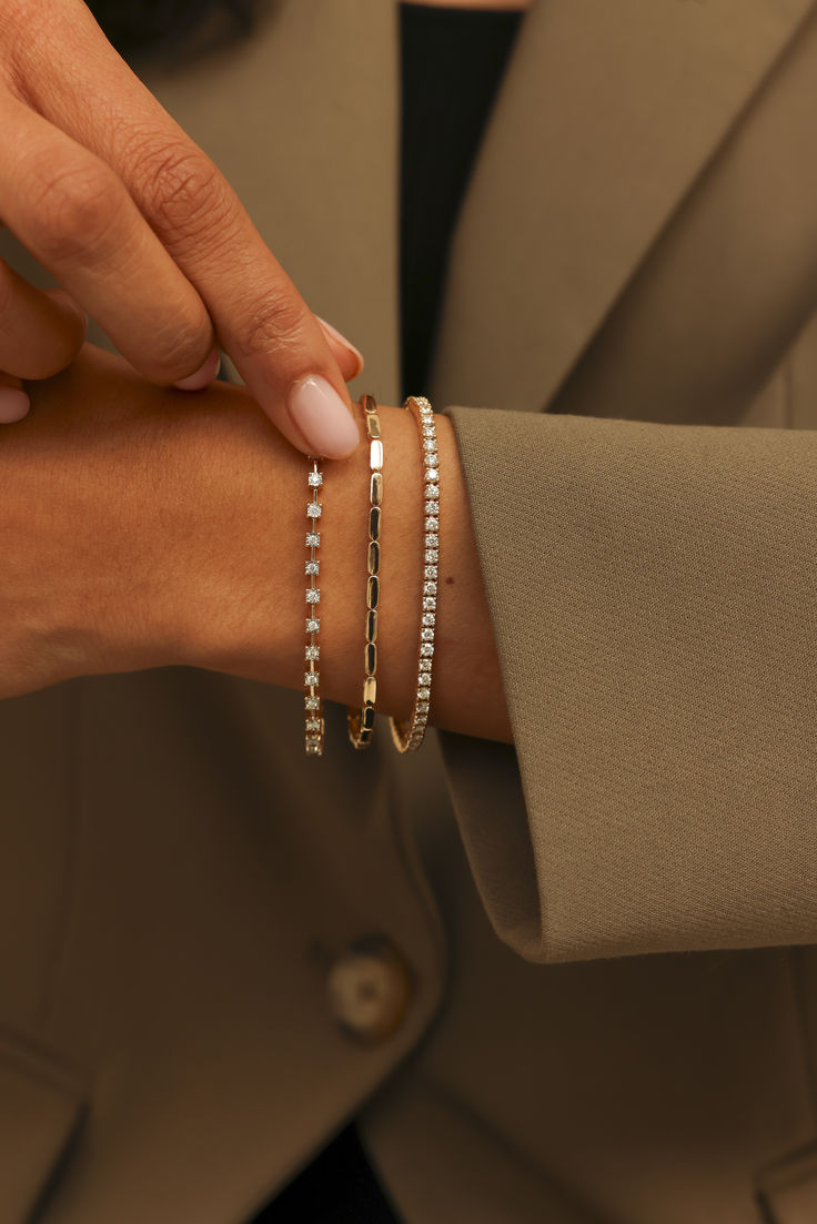 Gold tennis bracelet