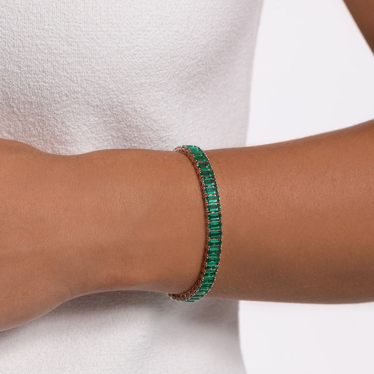 Green Stone Tennis Bracelet