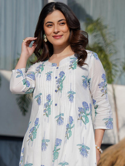 A line floral kurta