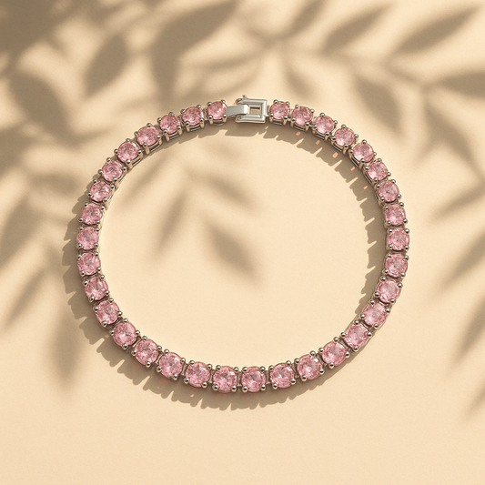 Pink stone tennis bracelet