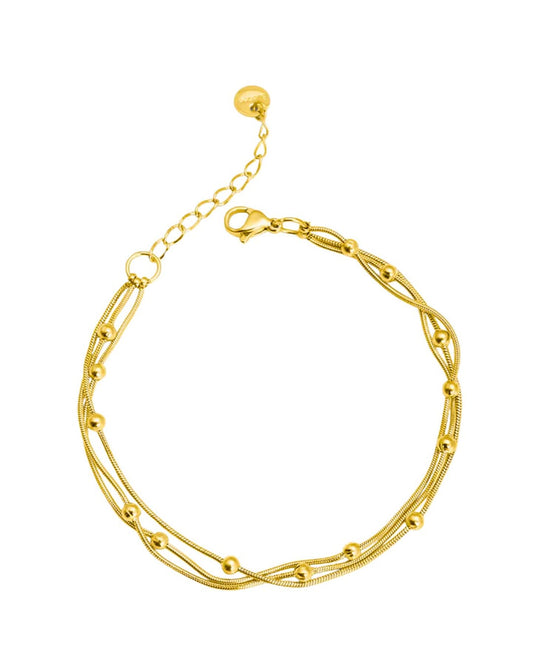 3 layered gold bracelet