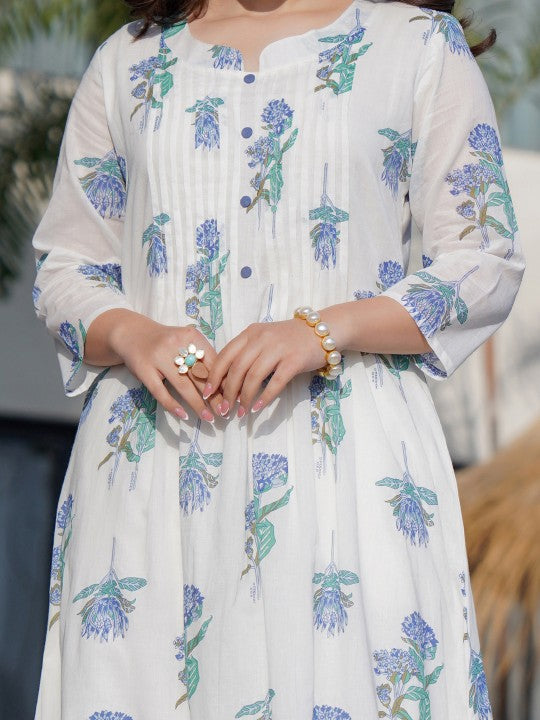 A line floral kurta