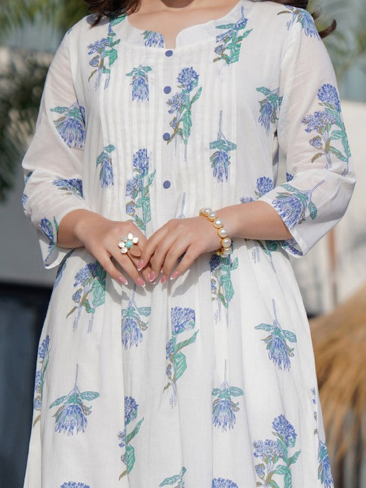 A line floral kurta